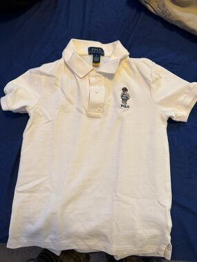 Polo by Ralph Lauren White Kids Polo with Bear Emblem